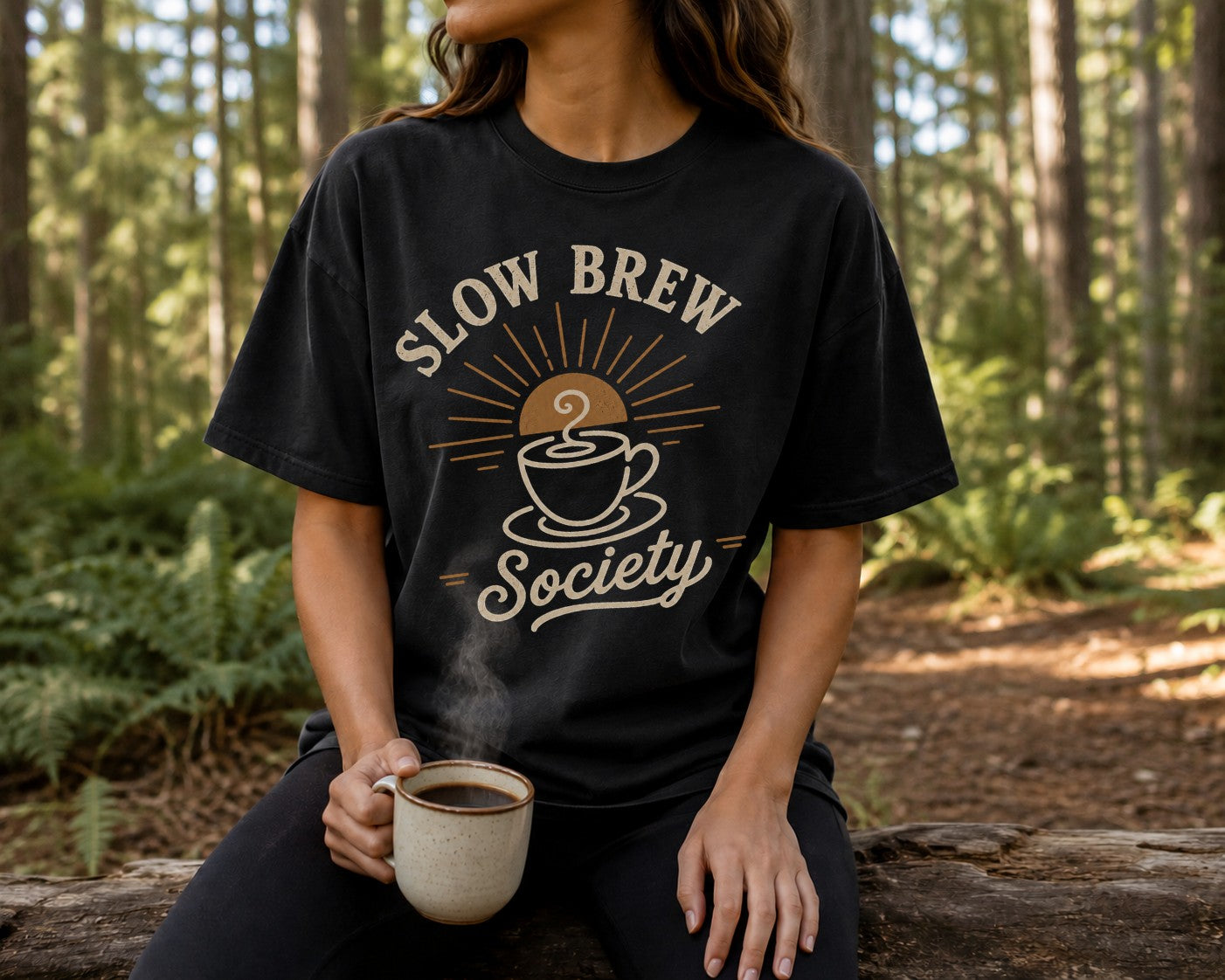 Slow Brew Society Vintage T-Shirt | Coffee Lover Tee | Slow Living Shirt