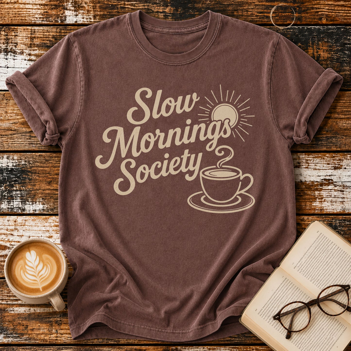 Slow Mornings  Society Vintage T-Shirt | Coffee Lover Tee | Retro Coffee Shirt