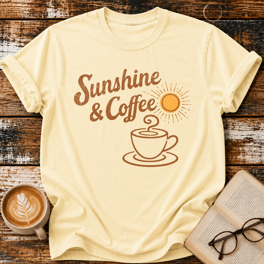 Sunshine & Coffee Vintage T-Shirt | Coffee Lover Tee | Slow Living Shirt